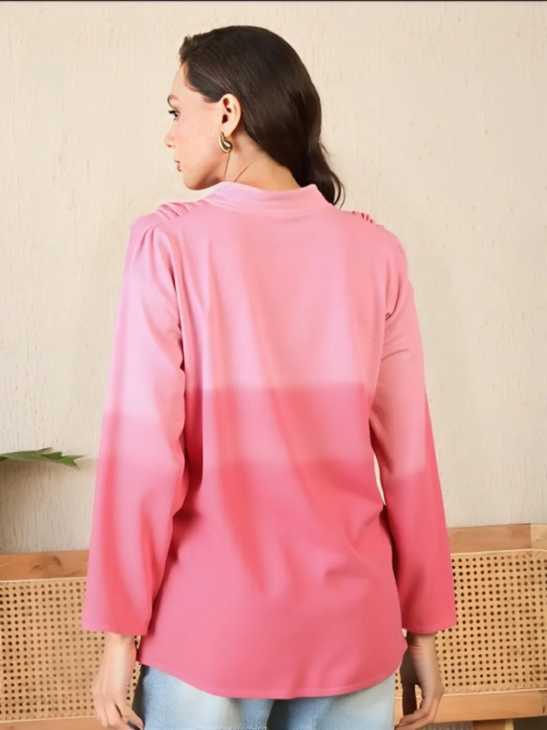 womens pink ombre shirt